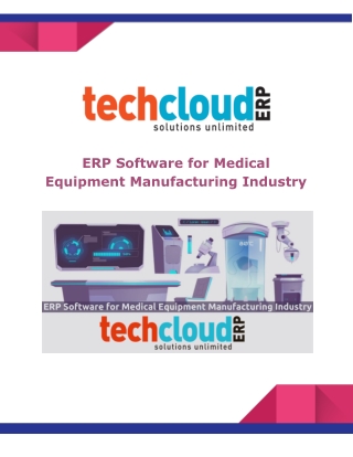 ERP Software for Medical Equipment Manufacturing Industry