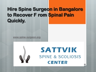 Get consultation with best spine Surgeon in Bangalore