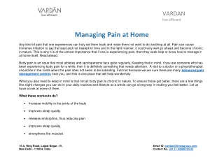 Managing Pain at Home