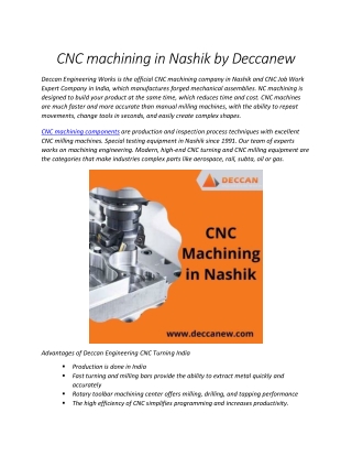 CNC machining in Nashik by Deccanew