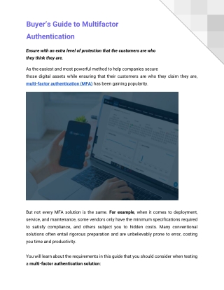 Guide to Multifactor Authentication