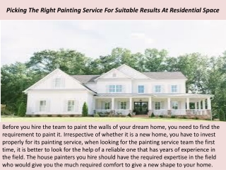 Residential Painting Services Santa Barbara | Picking The Right Painting Service For Suitable Results At Residential Spa