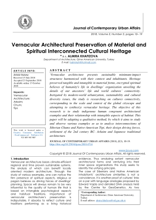 Vernacular Architectural Preservation of Material and Spiritual Interconnected Cultural Heritage