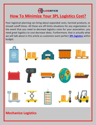 How To Minimize Your 3PL Logistics Cost?