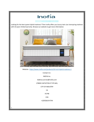 Hybrid Innerspring Mattress | Inofia.Com