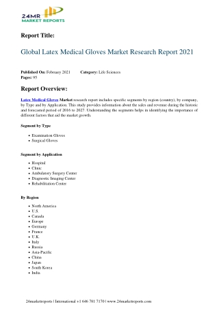 Latex Medical Gloves Market Research Report 2021