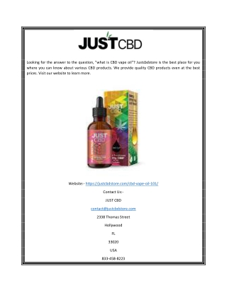 What Is Cbd Vape Oil? | Justcbdstore.com