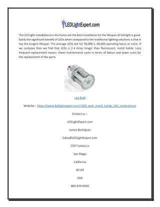 1500 Watt Metal Halide Led Replacement | Ledlightexpert.com