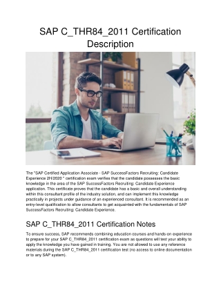 SAP C_THR84_2011 Certification Description