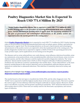 Poultry Diagnostics Market Size, Application, Development, Business-Growth & Forecast 2025