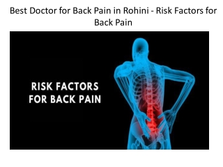 Best Doctor for Back Pain in Rohini - Risk Factors for Back Pain