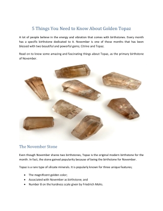 5 Things You Need to Know About Golden Topaz