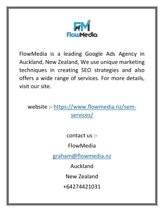 Adwords Agency Auckland | Flowmedia.nz