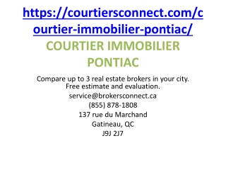 COURTIER IMMOBILIER PONTIAC