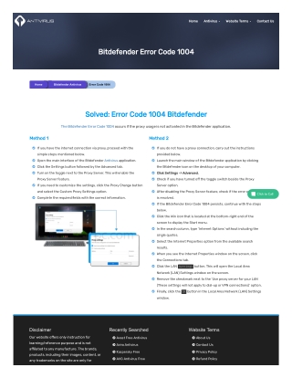 [Fixed] Bitdefender Error Code 1004 | Clean My PC