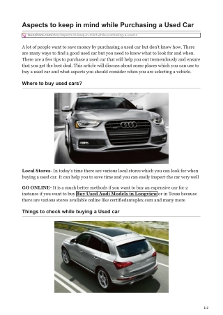 Buy Used Audi Models in Longview