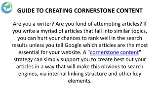 The Ultimate guide to creating cornerstone content