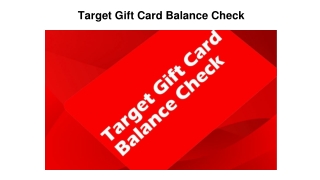 Target Gift Card Balance Check