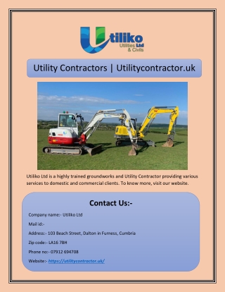 Utility Contractors | Utilitycontractor.uk