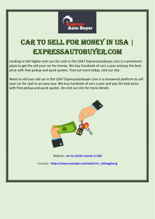 Car to Sell for Money in USA | Expressautobuyer.com