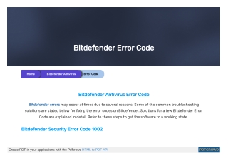 Bitdefender Error Code | Find Instant Solution Guide
