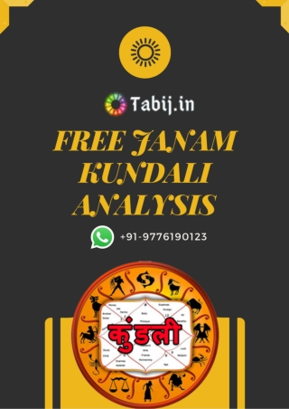 Free Janam Kundali Analysis: Free Online Janam Kundli in Hindi Reading call  91-9776190123