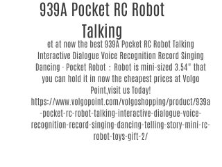 939A Pocket RC Robot Talking