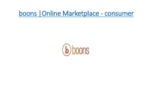 boons |Online Marketplace