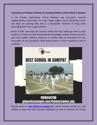 Good Service Quality at Best School in Sonipat