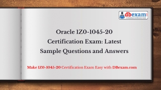Oracle 1Z0-1045-20 Certification Exam: Latest Sample Questions and Answers