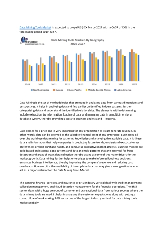 Data Mining Tools Market – Industry Analysis and Forecast (2019-2027)