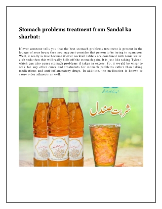 Natural Sandal Ka Sharbat effective for Stomach treatment