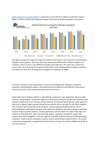 Global Life Science Analytics Market – Industry Analysis and Forecast