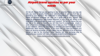 Airport travel services as per your needs