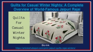 A Complete Overview of World Famous Jaipuri Rajai