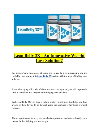 Lean Belly 3x