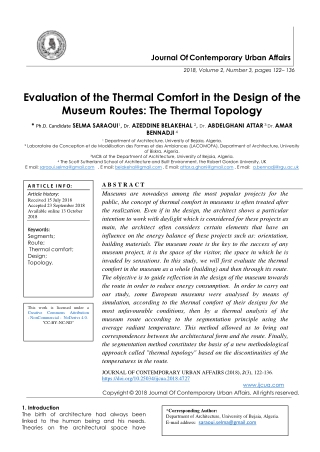 Evaluation of the Thermal Comfort in the Design of the Museum Routes: The Thermal Topology