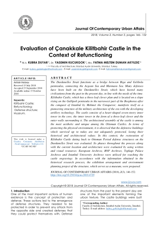 Evaluation of Çanakkale Kilitbahir Castle in the Context of Refunctioning