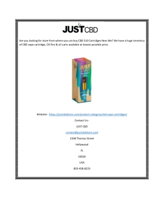 CBD Vape Cartridge | Justcbdstore.com