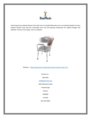 Medical Shower Chair Online Canada | Baemeds.com