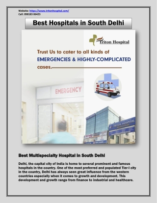 Best Multispecialty Hospitals in South Delhi | Best Hospitals in South Delhi