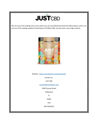 CBD Oil Wholesale | Justcbdstore.com