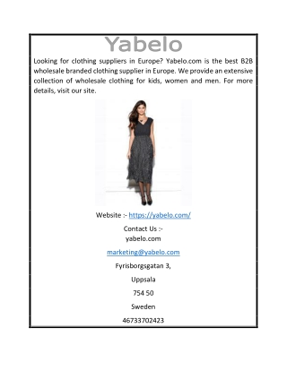 Top Brands Wholesale Clothing | Yabelo.com