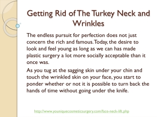 Get rid of Turkey neck and wrinkles