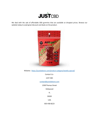 Cheapest CBD Gummies | Justcbdstore.com