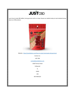 What Are CBD Gummies | Justcbdstore.com