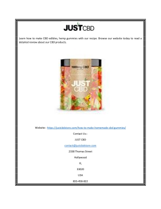 CBD Gummies Recipe | Justcbdstore.com