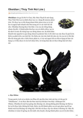 Obsidian ( Thủy Tinh Núi Lửa )