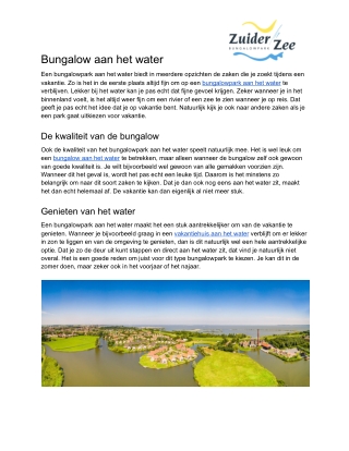 Bungalow aan het water