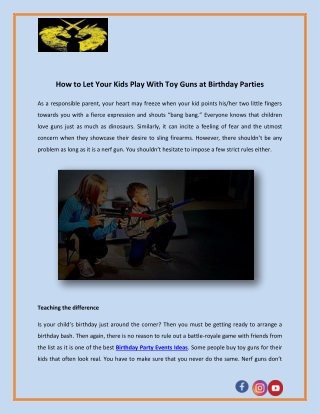 How to Let Your Kids Play With Toy Guns at Birthday Parties